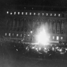 Bonfire in Front of Butler ...